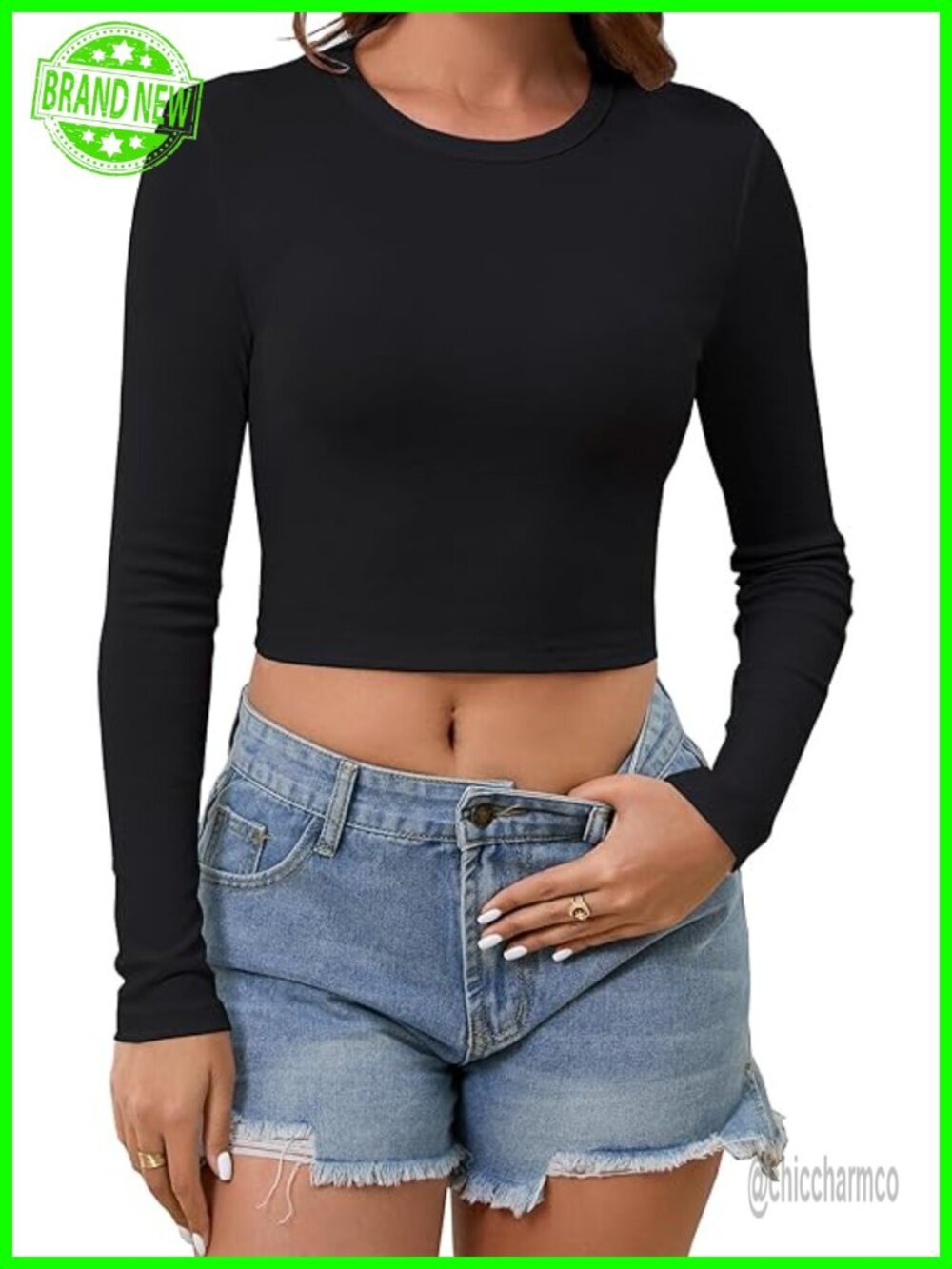 Cotton Long Sleeve Crop Top Y2K Slim Fit Tee for Women Spring Outfits Clubwear
